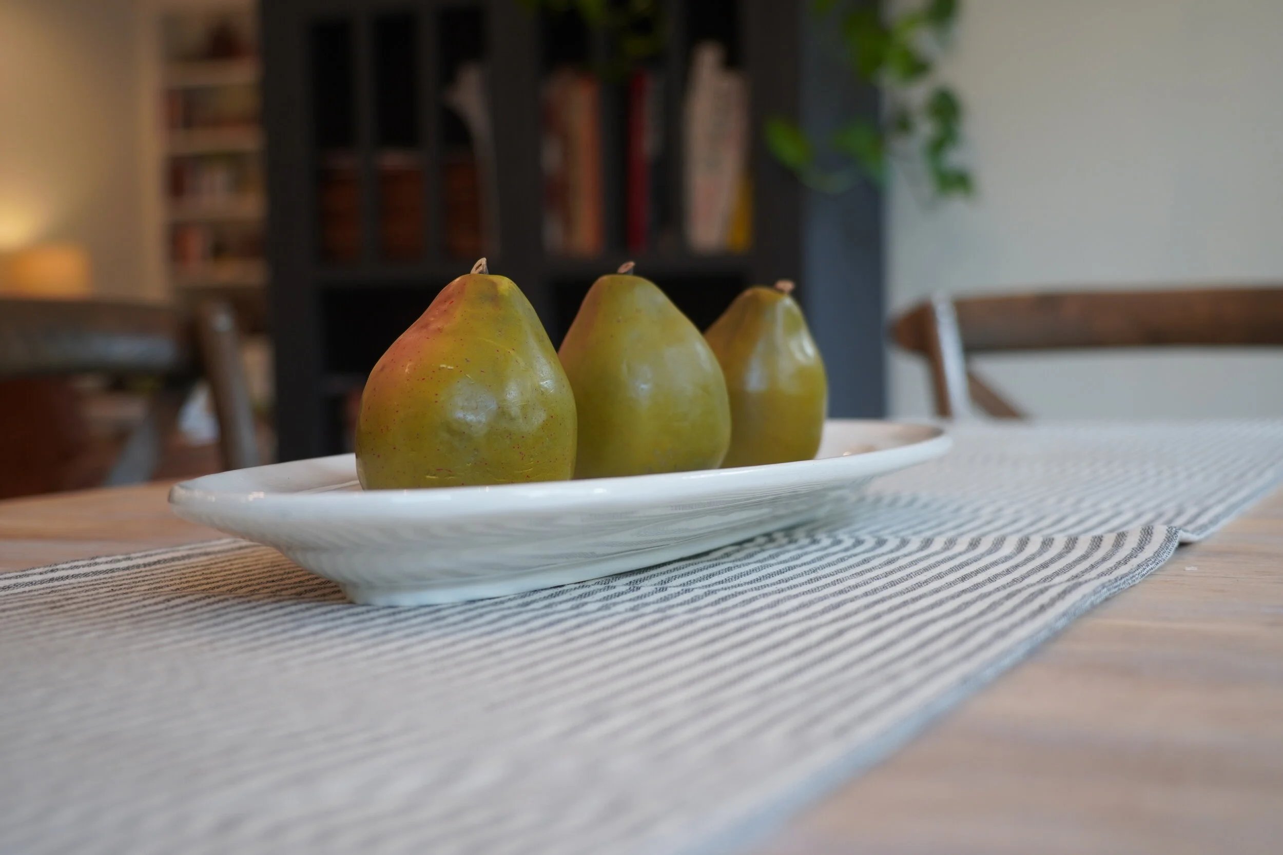 Bowl of pears styled as a kitchen accent
